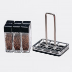 Coffee Bean Cellars (6 glass tubes), with Stand - Transparent 